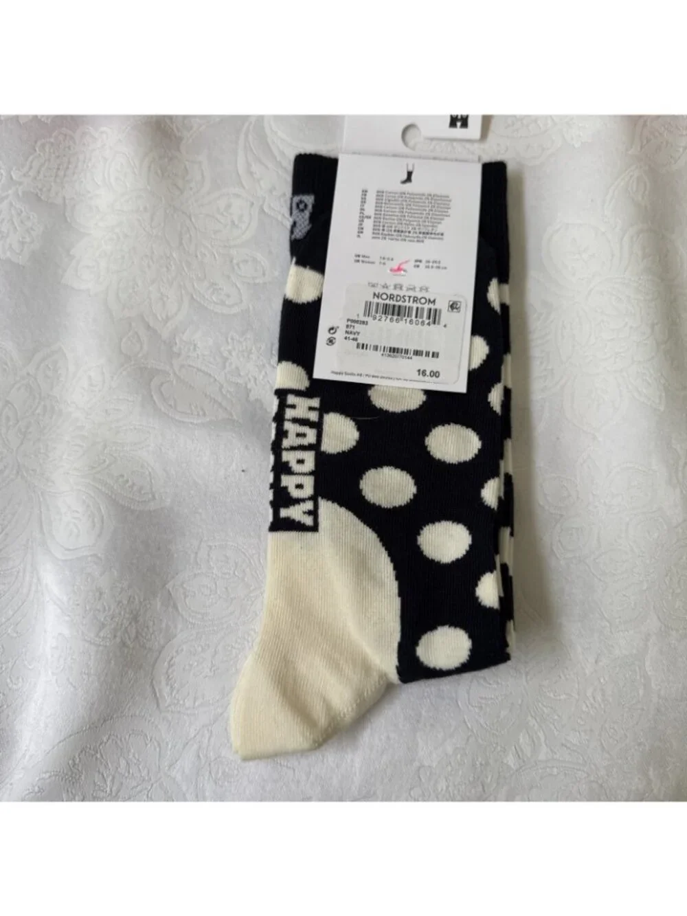 Happy Socks Medium 8-12 Crew Socks Christmas Snowman Holiday Novelty 41-46 NEW